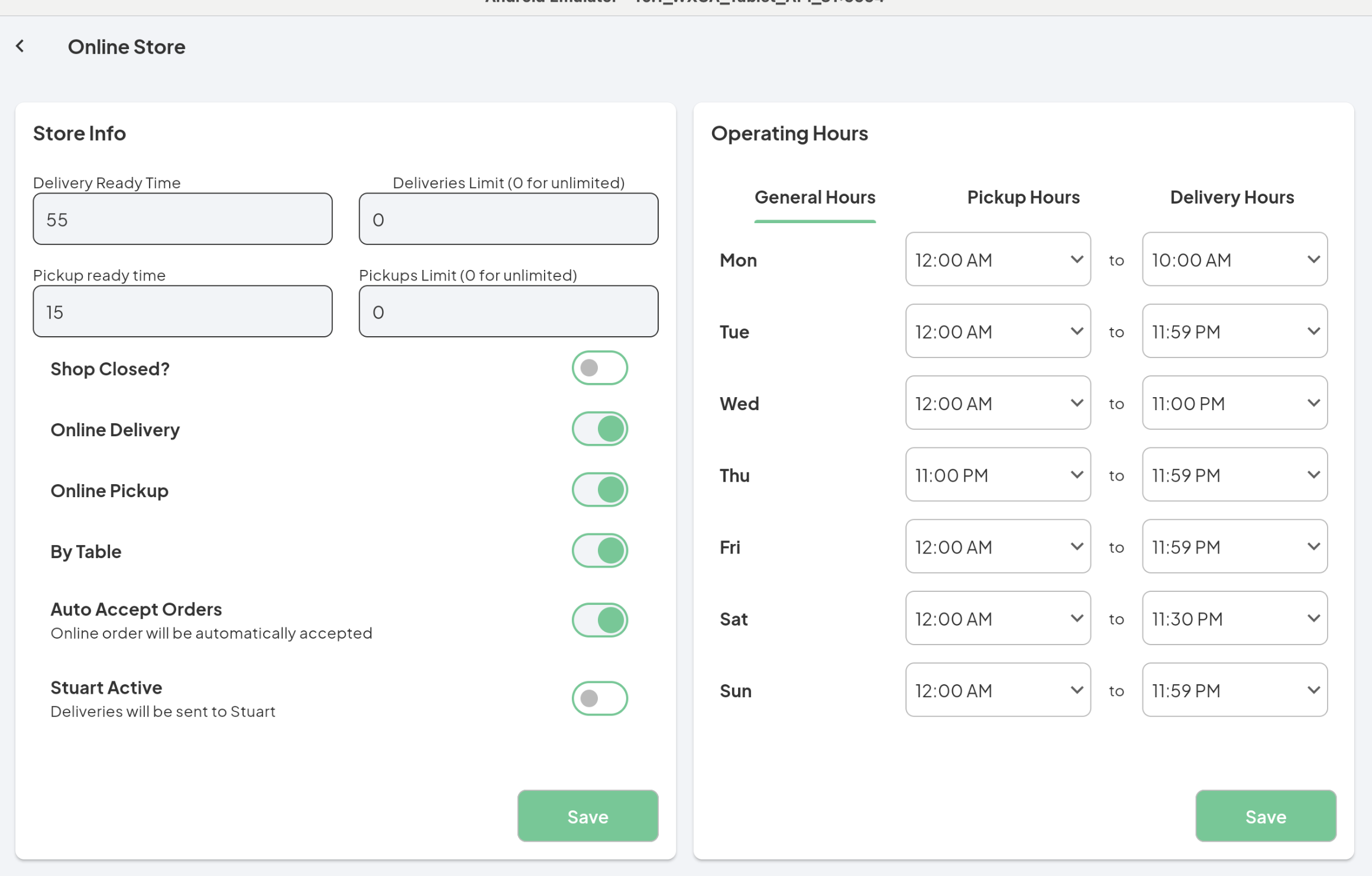 POS Online ordering